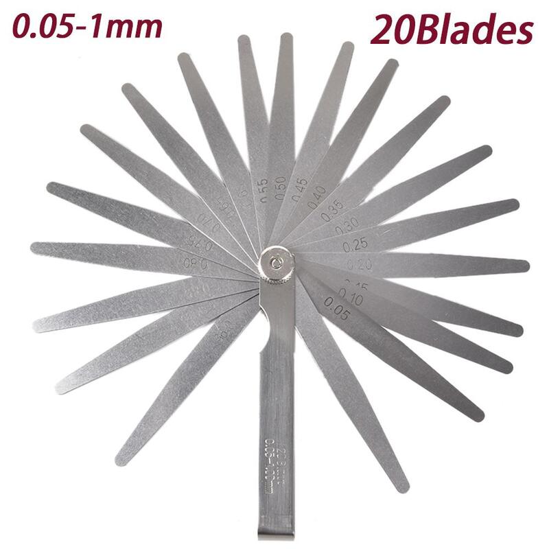 Calibrador métrico de 20 cuchillas para medición de liquidación, herramienta de medida para uso de válvula, 0,05-1,00 MM