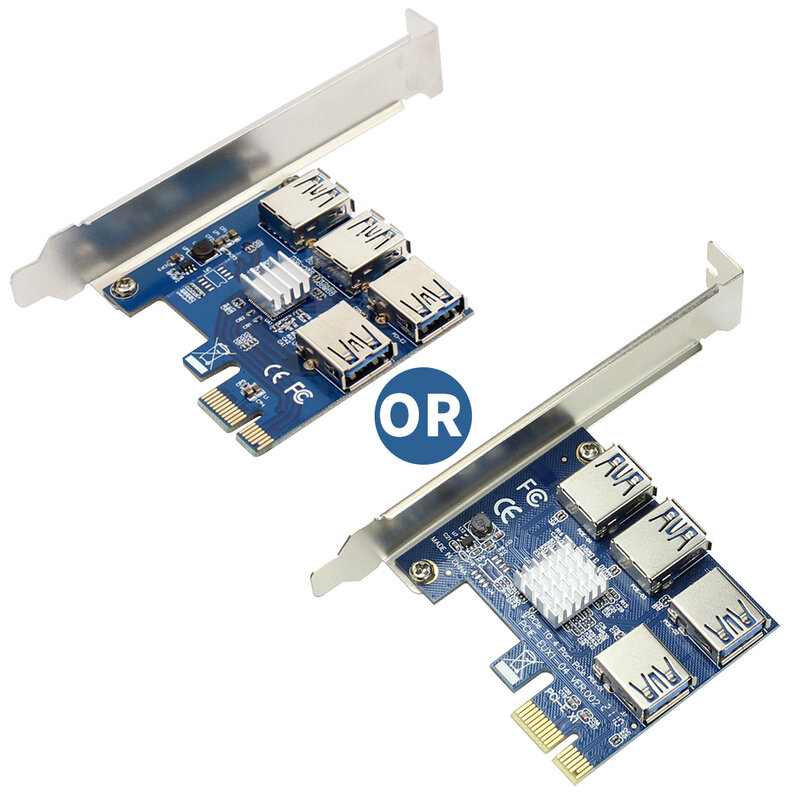 XT-XINTE PCI-E Riser Karte USB PCIe Port Multiplier Karte PCI Express PCIe 1 zu 4 PCI-E Adapter Karte für BTC Miner Maschine