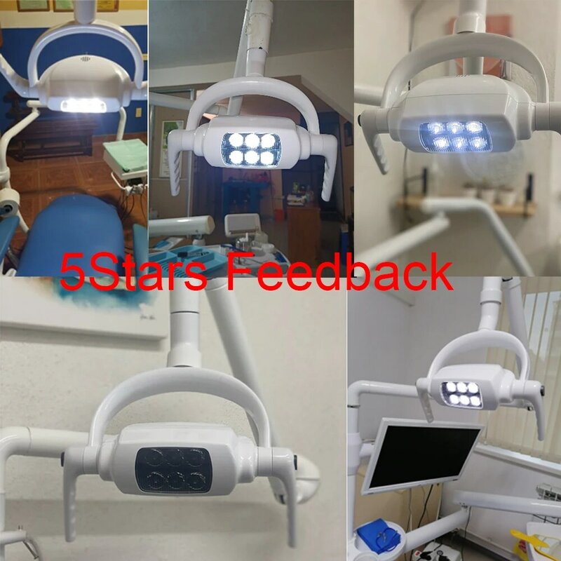 Lámpara de operación Oral Dental para silla Dental, luz fría sin sombras, luz de inducción, luz LED, blanqueamiento Dental, buena calidad