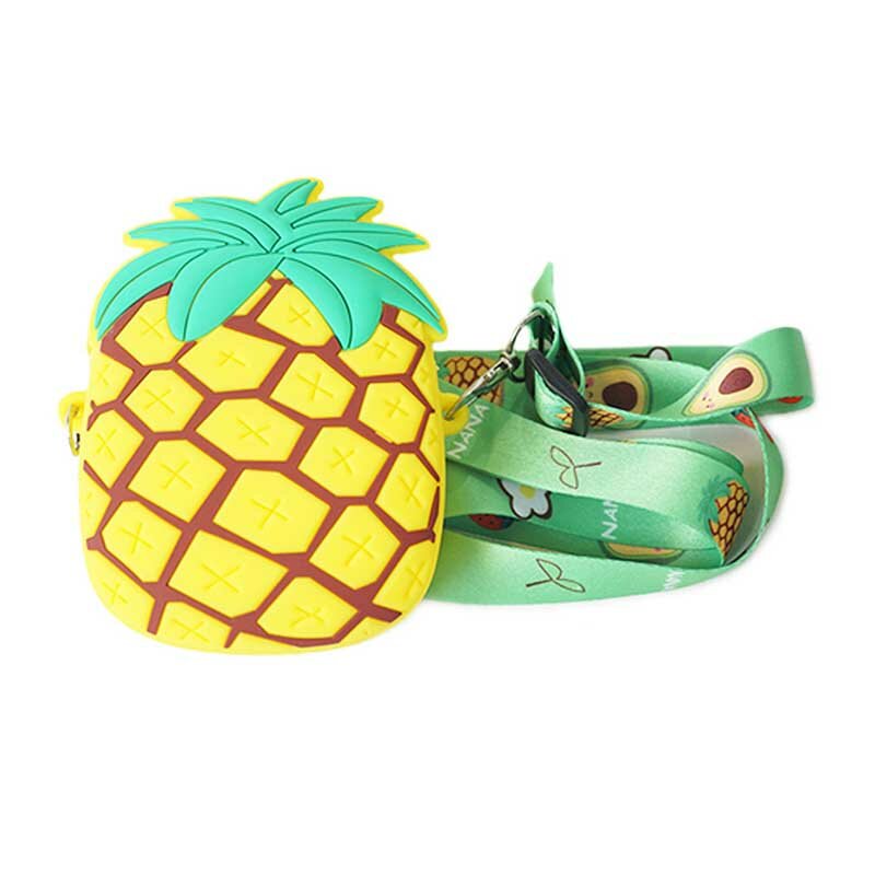 Силиконовая сумка через плечо с авокадо и клубникой для мелочи, Детская сумка на плечо, регулируемый ремешок, праздничная дорожная карманная сумка