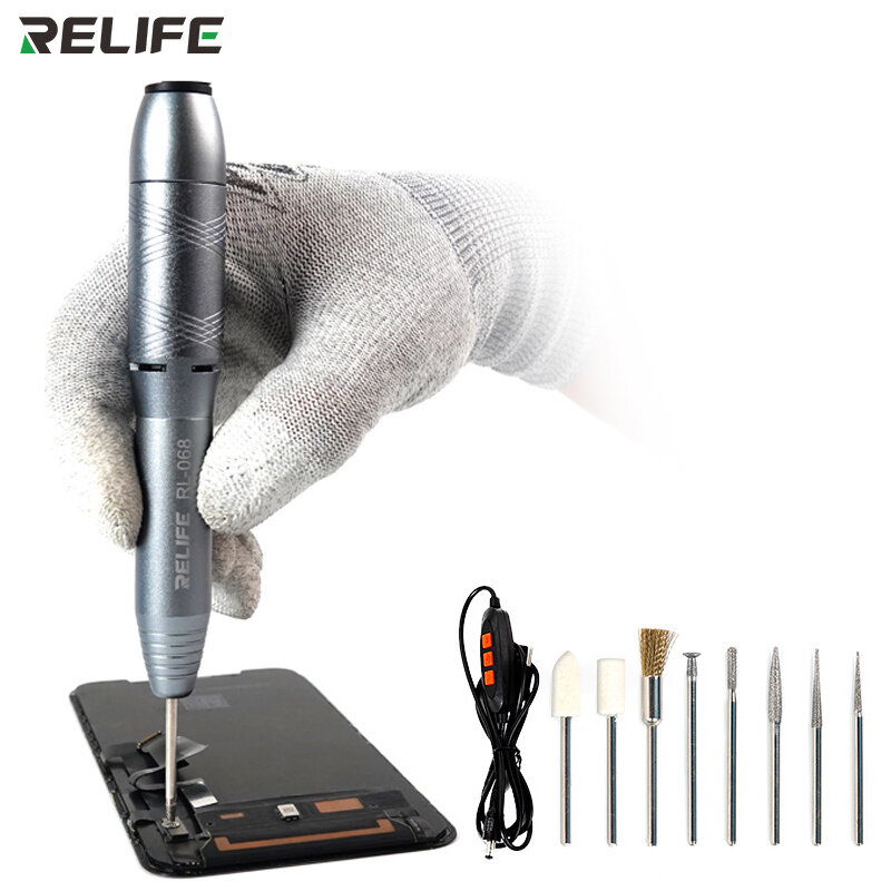RELIFE-pluma de pulido de RL-068, taladro eléctrico de varias velocidades, pluma de grabado, molienda, perforación, corte, placa base, Mini Retifica