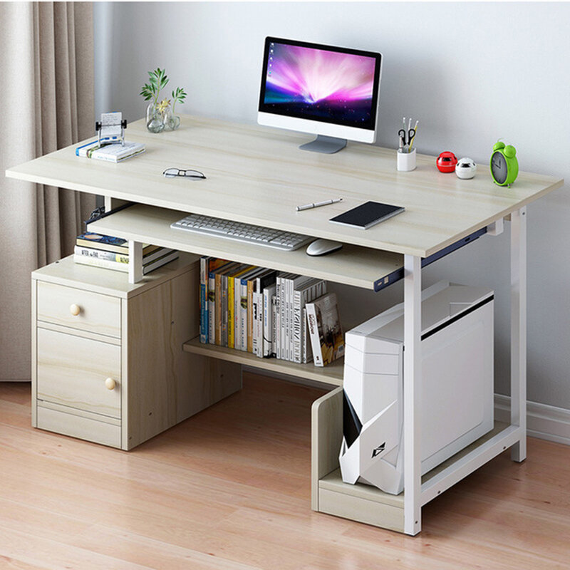 키보드 트레이 서랍이 있는 가정 사무실 컴퓨터 책상, 대형 테이블, 학생 필기 테이블, 작업 가구, 110x45x72cm
