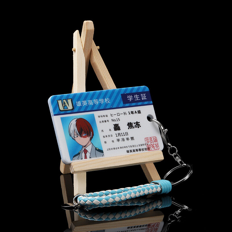 Colgante de Anime My Hero Academia, accesorio de Cosplay, soporte para tarjetas de identificación, llavero, bolsa