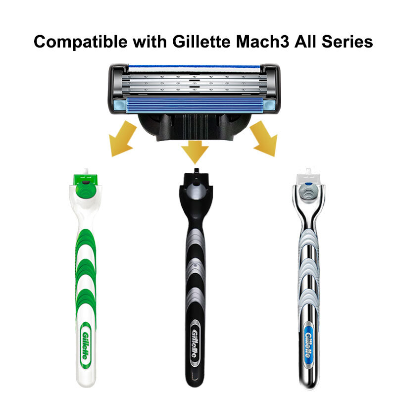 Mężczyźni 3 warstwy maszynka do golenia ostrza kasety 8 sztuk/paczka dla Gillettee Machh Fit Turbo wrażliwa ręczna maszynka do golenia wymienne głowice