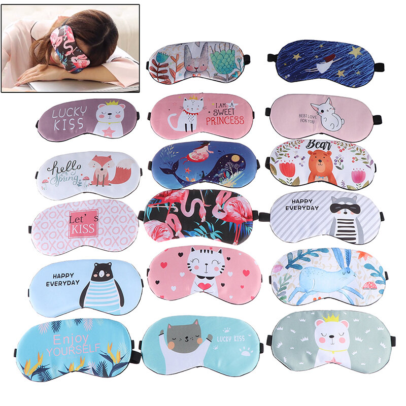 Masque de sommeil en coton, coupe Cartoon, patch oculaire amusant et créatif, bandeau oculaire relaxant, aide au sommeil pour enfants