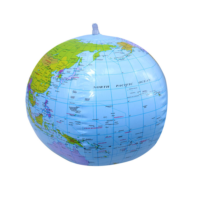 팽창식 지구본, 영어 버전, 세계 지구 바다 지도, 어린이 지리 교육 완구, 학생 용품, 16 인치, 1 개