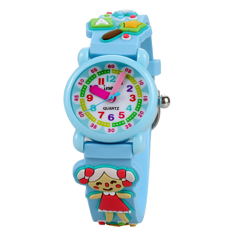 Blue little girl cartoon quarzo colore quadrante digitale impermeabile orologio per bambini regalo per ragazze montre enfant regali di natale
