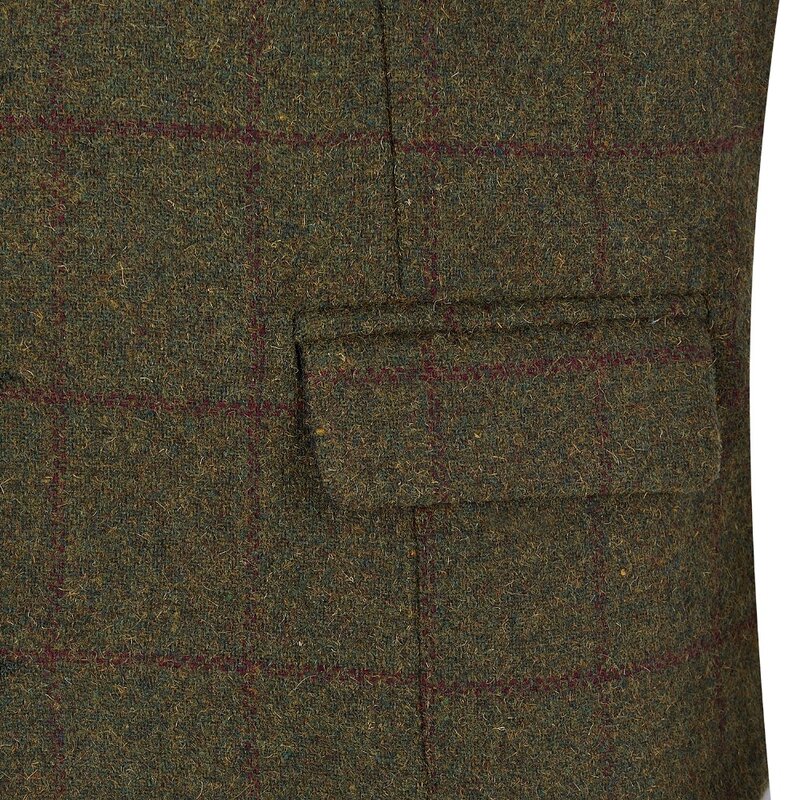 Men's Vintage Tweed Wool Suit Vest Notch Lapel Slim Fit Waistcoat for Wedding Groomsmen