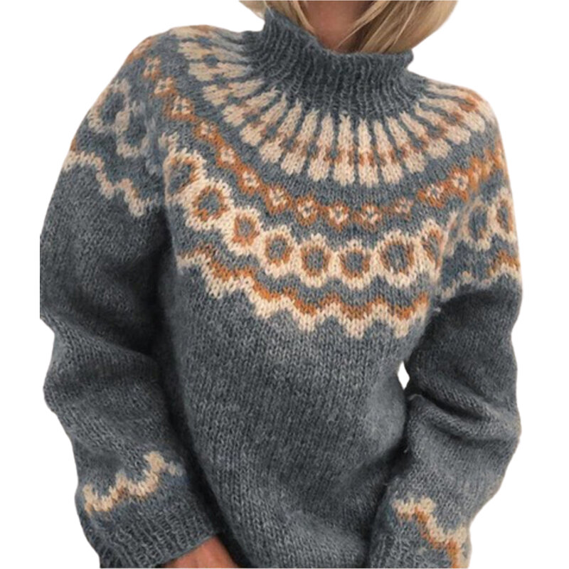 Maglioni donna collo alto autunno inverno Jacquard tessuto manica lunga Pullover maglione lavorato a maglia свите(pull Pull Femme 2020