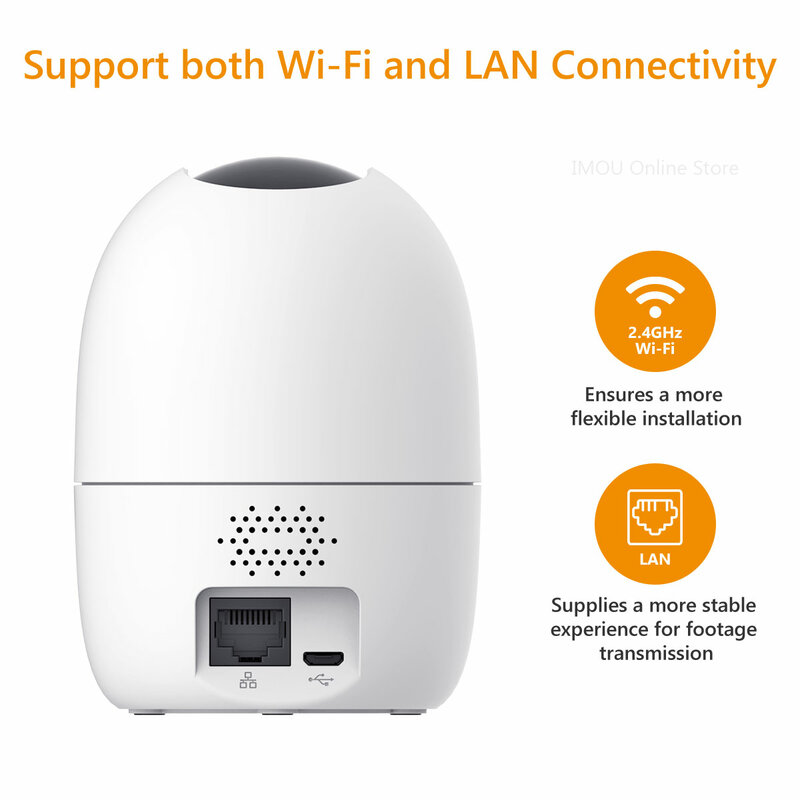 IMOU-cámara IP de 4MP con WiFi y conexión Ethernet, Audio bidireccional, alarma de sonido anormal, región Configurable, 25fps, H.265, PTZ