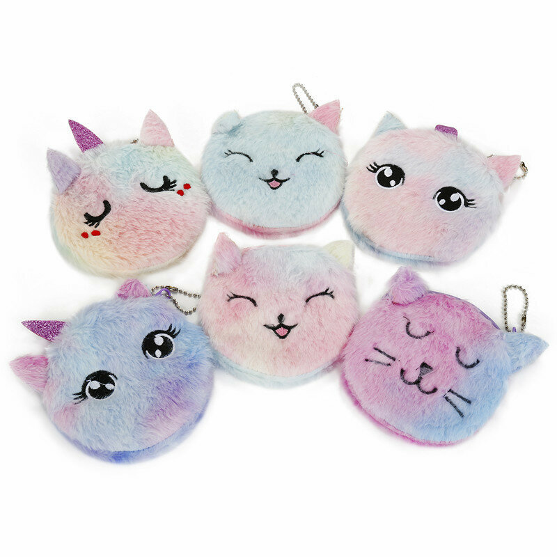 Unicorn Kitty Pony Gradient Color marsupio portafoglio borsa pacchetto di carte Anime Cartoon portamonete borsa da viaggio borsa per bambini giocattoli di peluche