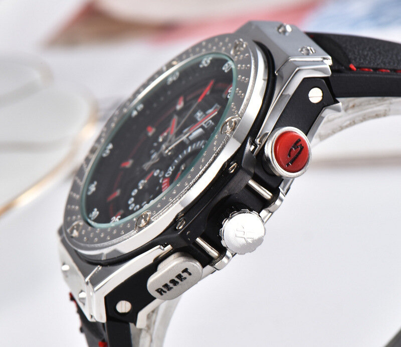 Hublot marca de luxo quartzo relógios dos homens relógio de quartzo pulseira de aço inoxidável relógio de pulso masculino clássico vestido de negócios