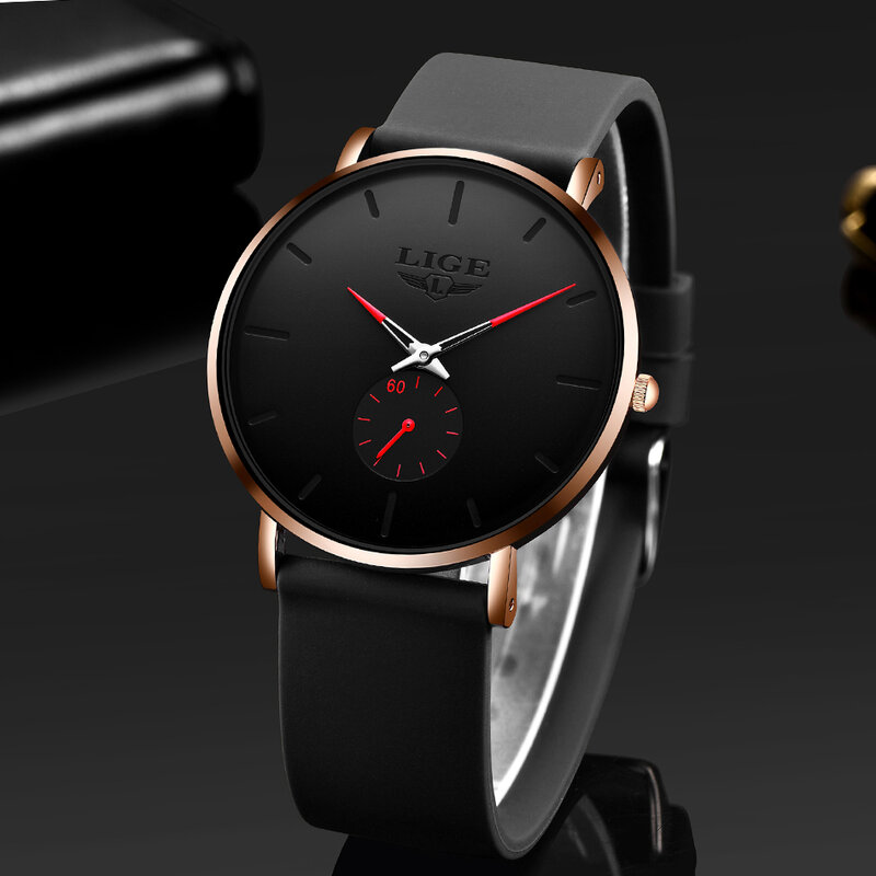 2022LIGE Neue Silikon Uhren Herren Casual Mode Sport Wasserdichte Uhr Top Marke Luxus Quarz Männer Uhr Relogio Masculino + box