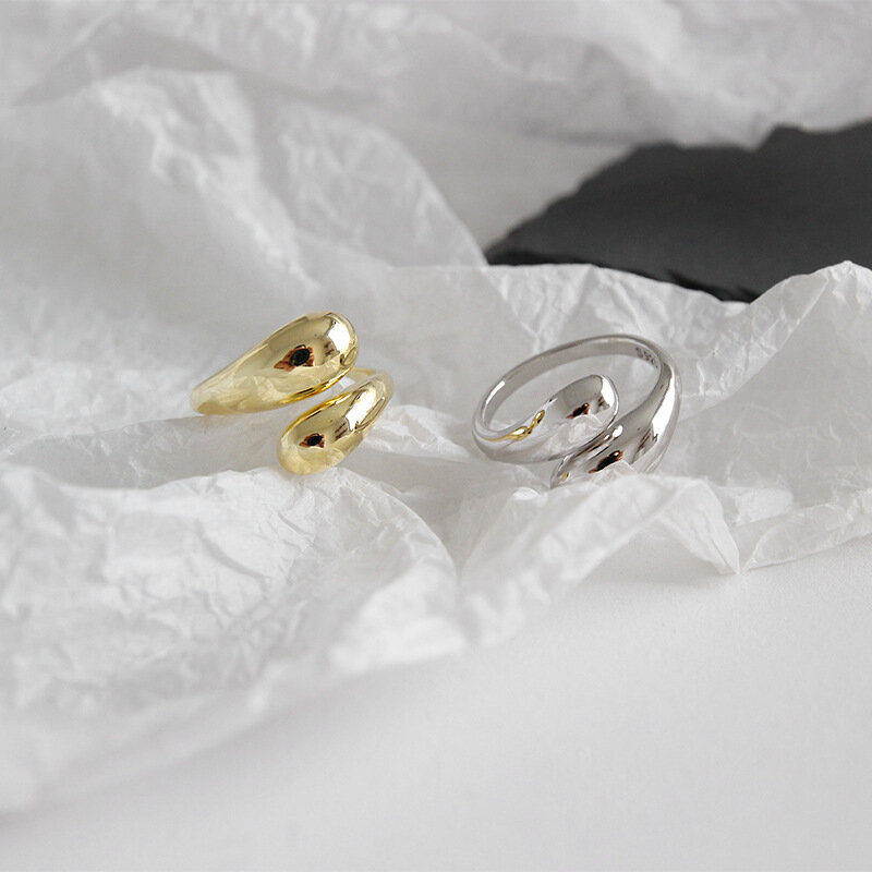 XIYANIKE-Anéis artesanais geométricos para mulheres, joias de casamento, cor prata, coreano, na moda, liso, vintage, dourado, casal