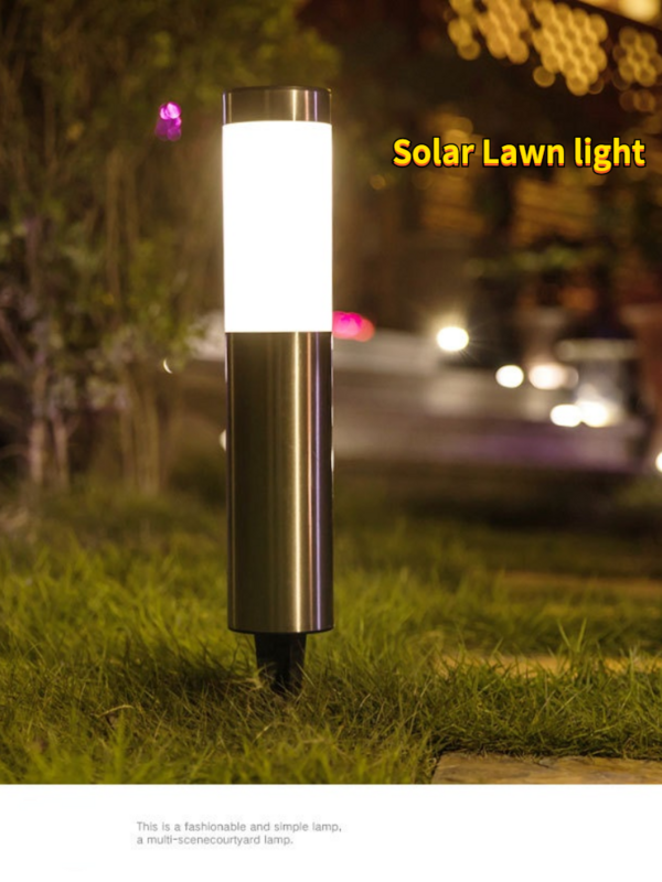 Stainless Steel Solar Lawn Light Bollard Ground Plug Light Garden Lawn Light Landscape Lights for Community Garden Road Path