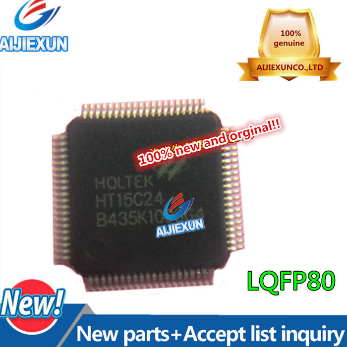 5 шт., 100% новый и оригинальный чип драйвера для жидкокристаллического дисплея HT16C24 LQFP80, большой запас