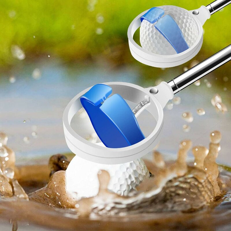 Golf Ball Pick Up Tools Telescopic Golf Ball Retriever Retracted Golf Pick Up Automatic Locking Scoop Picker Golf Ball Catcher
