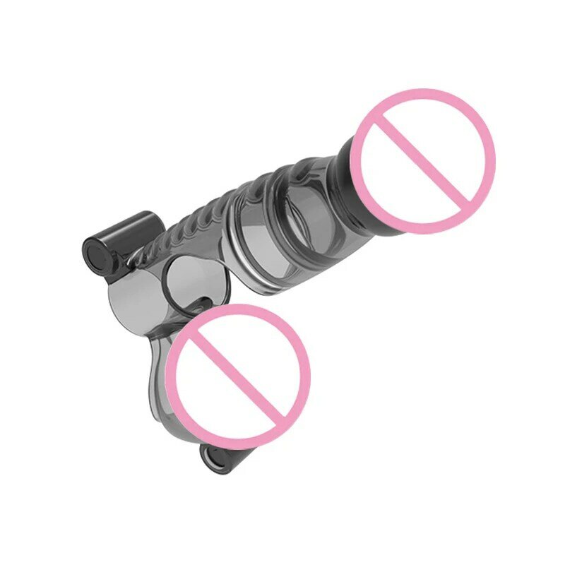 Narzędzia do masturbacji wibrujący Penis Cover TPE przenośny z ruchem dotykowym i 6 baterie guzikowe zabawki dla dorosłych tk-ing