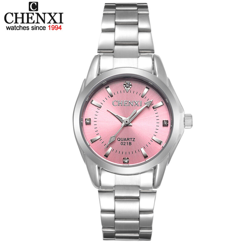 Модные брендовые роскошные женские повседневные часы Chenxi из нержавеющей стали, водонепроницаемые часы, женское платье