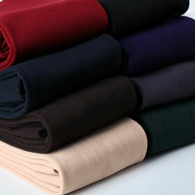 Perneiras de lã de cintura alta femininas forrado, grosso, quente, elástico, fino, magro, térmico, inverno