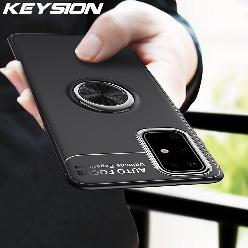 KEYSION-funda de teléfono con anillo para Samsung, carcasa a prueba de golpes para Samsung S21 Ultra S20 + S10 Lite Note 20 10 Plus, A51 A71 A31 A21S A70 A50 M31 21