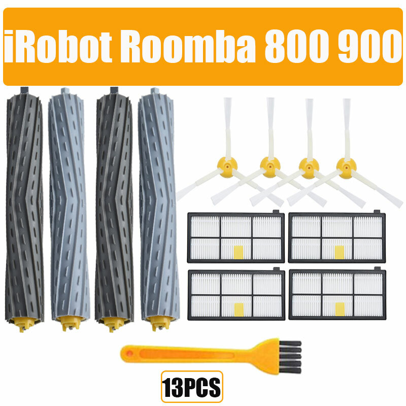 Kit de peças de reposição para irobot roomba, conjunto de acessórios para troca de escovas com filtros hepa, para irobot 980, 990, 900, 896, 886, 870, 865, 866, 800