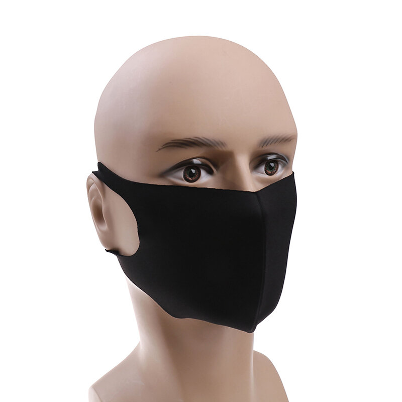 1pc anti-poeira earloop boca face cover equitação ao ar livre unisex máscara preta algodão macio/esponja máscara de respiração inverno