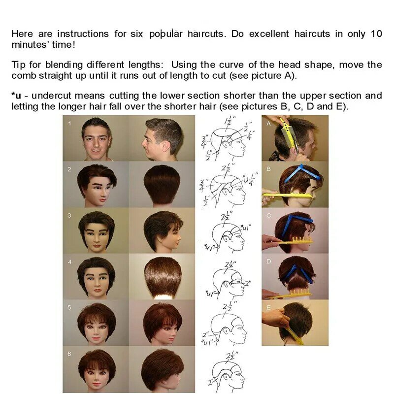 6 pièces/ensemble dents de peigne accessoires Kit de coiffure stéréotypes de coiffure peigne vague brosse combinaison outil de coupe de cheveux