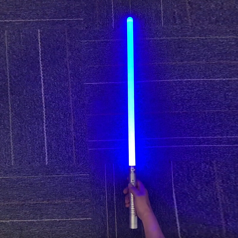 75cm Lightsaber RGB 7 zmiana kolorów metalowy uchwyt laserowy miecz ciężki Dueling dźwięk światła kolizji przebarwienia rekwizyty do Cosplay
