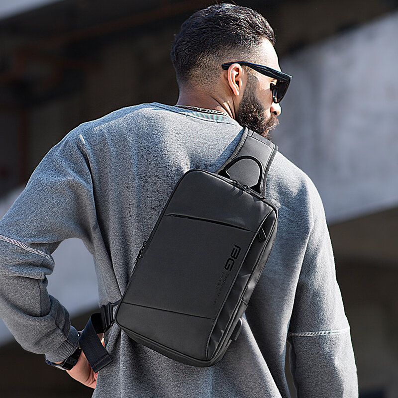 BANGE New Product Upgrade Travel Leisure Messenger Shoulder Bag Men And Women With The Same Chest Bag USB Charging Bag