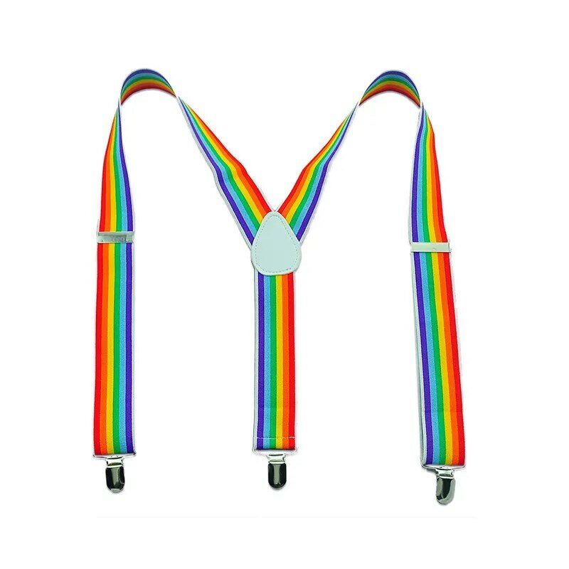 Conjunto de arcoíris de 3,5 Cm para hombre y mujer, tirantes para pantalones, conjunto de pajarita, vestido Formal, camisas de regalo, Cravat Gallus