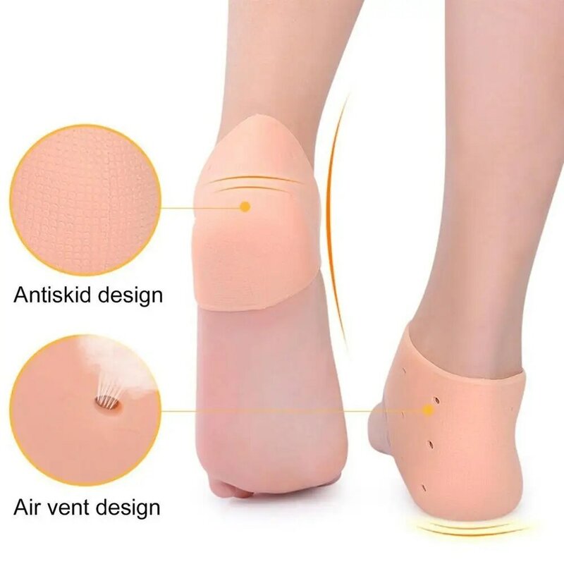 1 Uds. De silicona hidratante para el cuidado de la piel del pie, herramienta de cuidado de pies agrietados, soporte para el tobillo, vendaje de pie de protección elástica