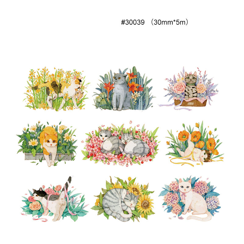 Cinta washi de diseño Vintage, cinta de papel de animales lindos para álbum de recortes, decoración DIY