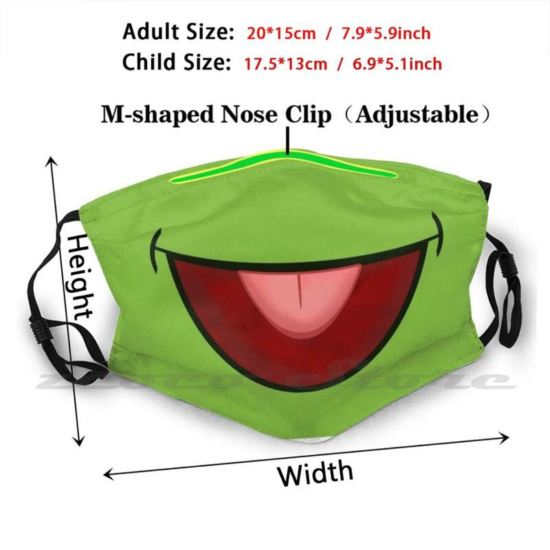 Maschera mostro rana verde lavabile trend maschera filtro Pm2.5 personalizzata rana mostro Michael Mcelroy
