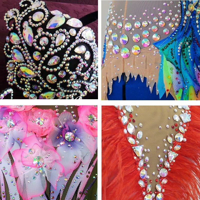YANRUO-diamantes de imitación para coser, piedras de cristal, parte trasera plana, Strass, AAAAA, para decoración de vestidos, 3256