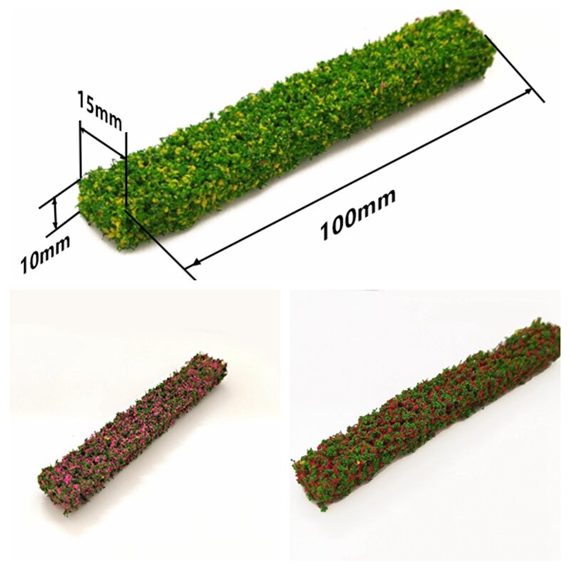 2PCS Shrub Strips Green Sand Table Miniature Model Simulation DIY Materials Grass Fence For Outdoor Indoor Building Diorama