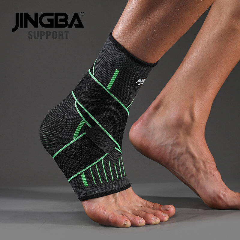 JINGBA สนับสนุน1 PCS ป้องกันฟุตบอลข้อเท้าสนับสนุนบาสเกตบอลการบีบอัดข้อเท้าข้อเท้าสายคล้องคอไนลอนข้อเท้า Protector
