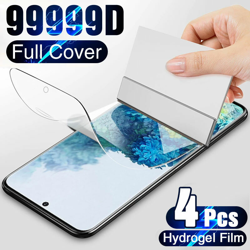 4 Buah Film Hidrogel Pelindung Layar untuk Samsung Galaxy S10 S20 S9 Plus S22 S21 S23Ultra Pelindung Layar untuk Note 20 9 10