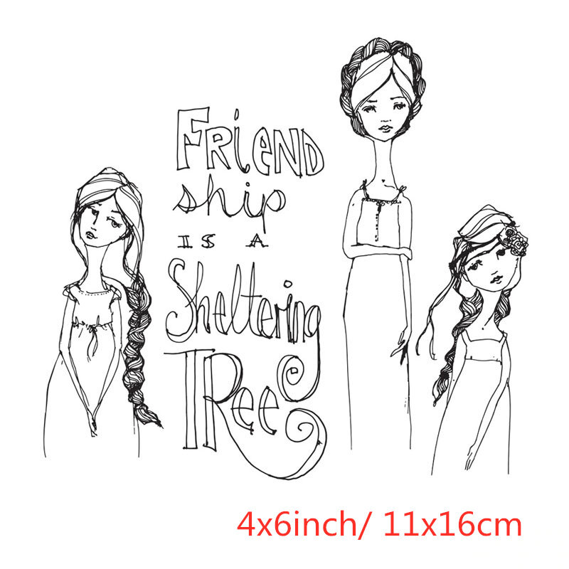Para meninas amizade novo 2020 transparente silicone claro selo para scrapbooking diy artesanato decoração selo macio nova marca