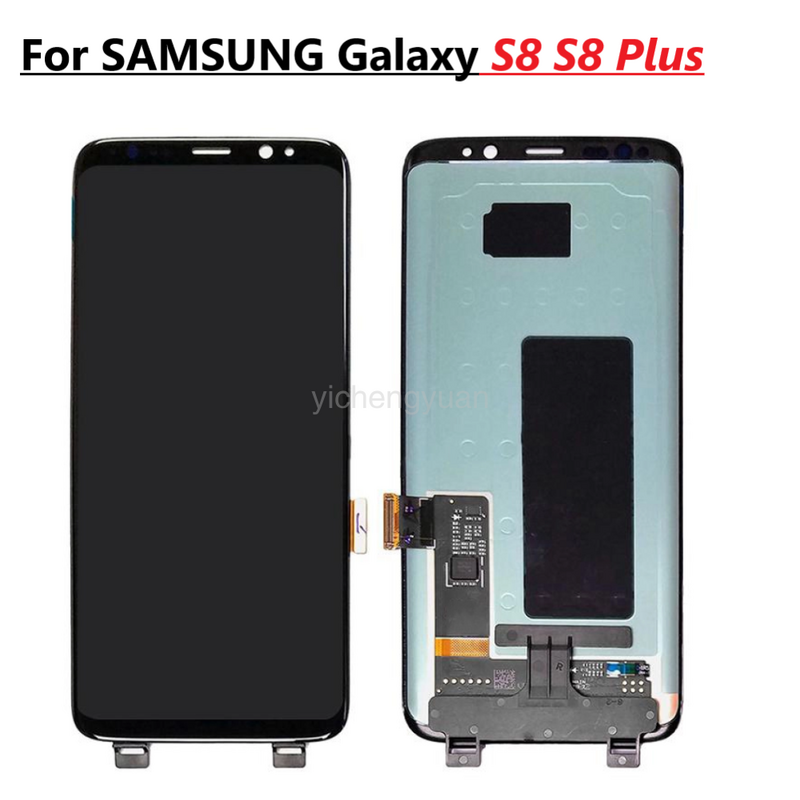 Oryginalny AMOLED do Samsung Galaxy S8 wyświetlacz do S8 Plus G950 G950F G955fd G955F G955 wyświetlacz Lcd z ramką z czarnymi plamami