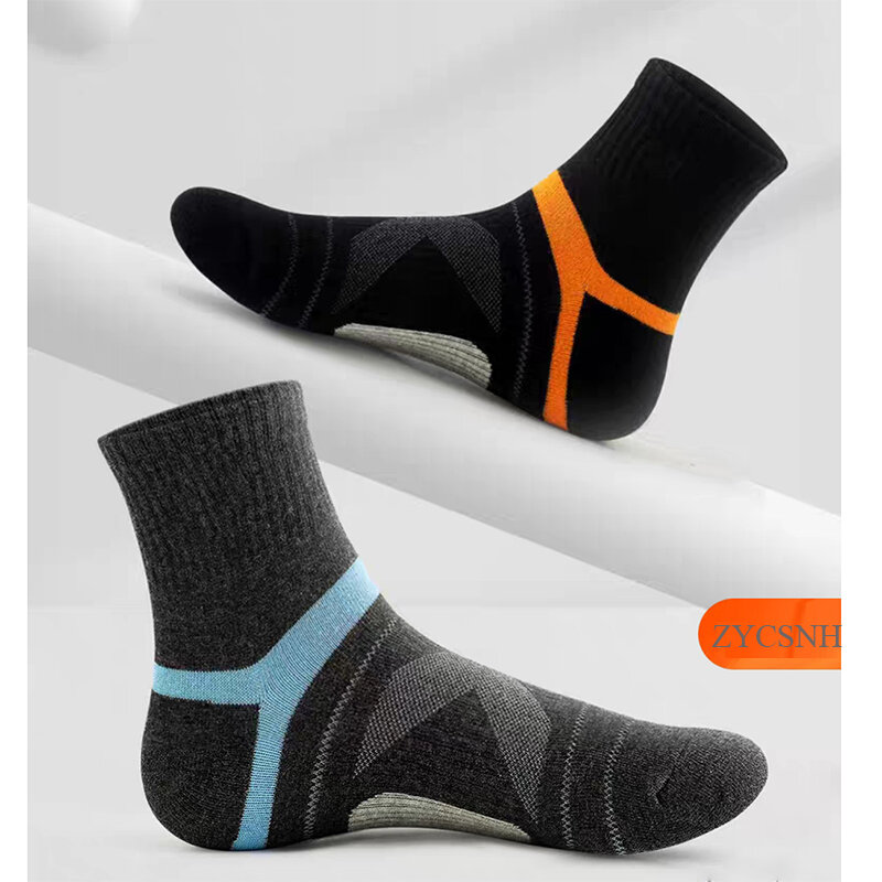 Calcetines deportivos transpirables para hombre, medias de algodón de alta calidad, para correr e invierno, 10 piezas = 5 pares, EUR38-45