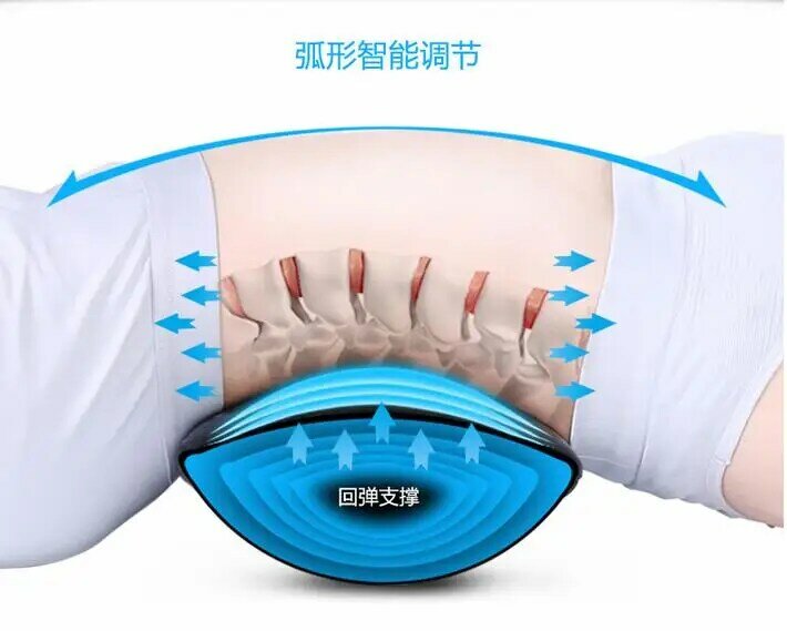 Dispositivo de tração lombar cintura massageador lombar pressão ar travesseiro massagem dispositivo resiliência strain trainer ferramenta correção saúde