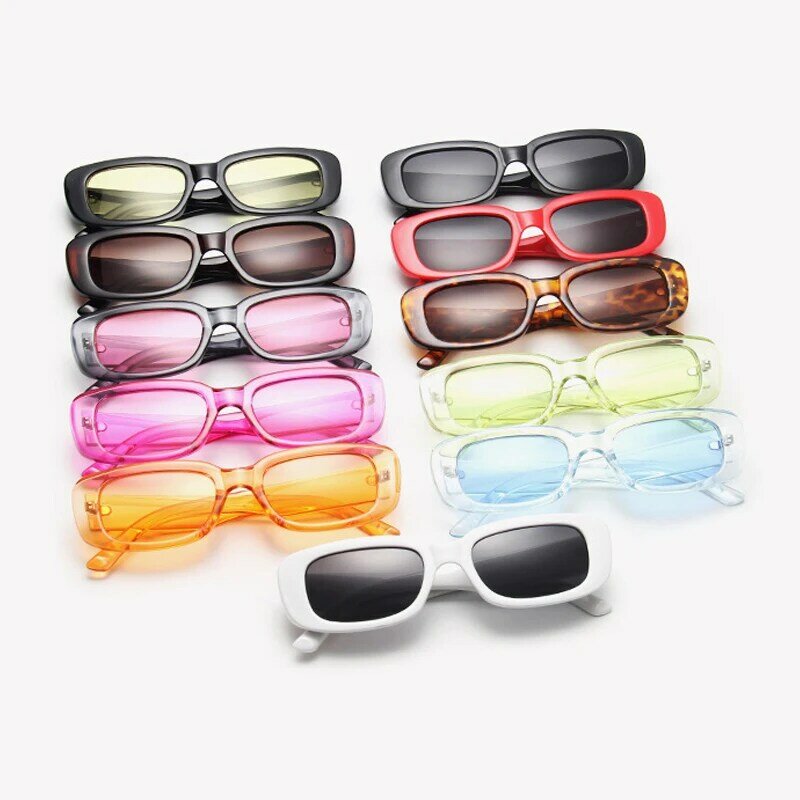 2023ใหม่แฟชั่นแว่นตาวินเทจผู้หญิงยี่ห้อ Designer Retro แว่นตากันแดดสี่เหลี่ยมผืนผ้าดวงอาทิตย์แว่นตาหญิง UV400เลนส์แว่นตา