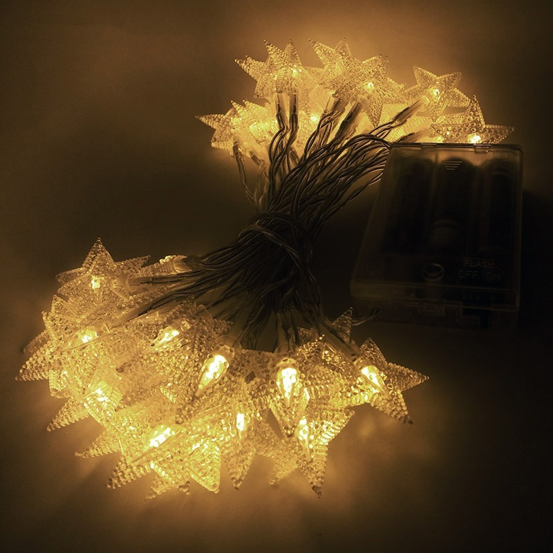 Lampu Tali LED Bintang Lampu Liburan Bertenaga Baterai 10-40 Lampu Dekorasi Natal Pesta Pernikahan Lampu Dekorasi Natal