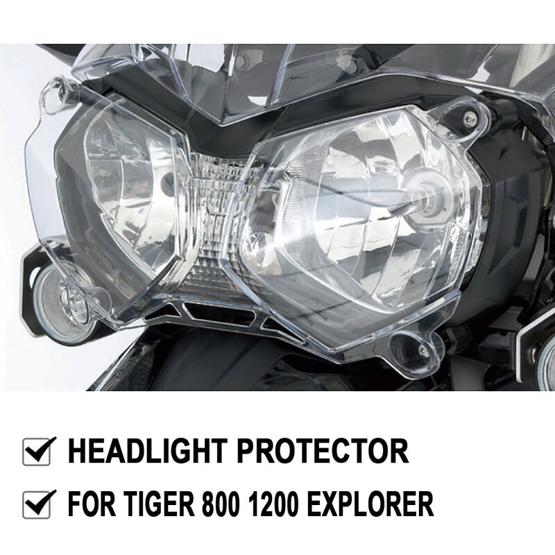 NEW Motorcycle Acrylic Headlight Protector Light Cover Protective Guard FOR Tiger 800 1200 XCX XRX Explorer 1215
