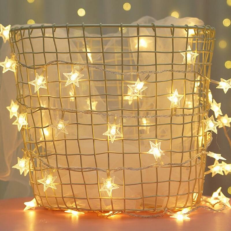 СВЕТОДИОДНАЯ Гирлянда в виде звезд, яркая водонепроницаемая лампа, теплсветильник свет, декоративная энергосберегающая Рождественская гирлянда для дома