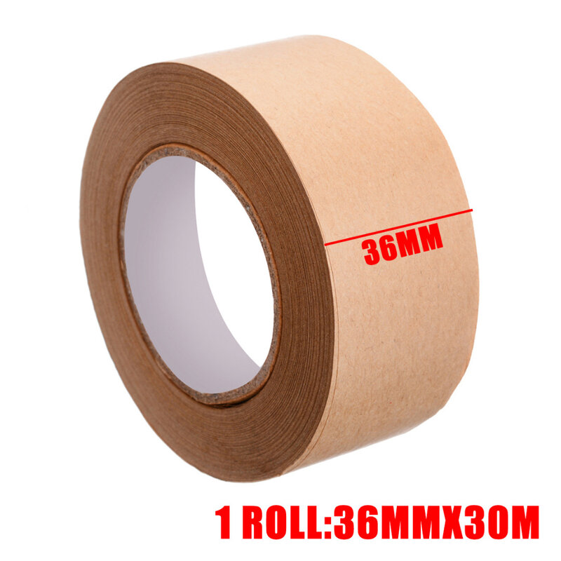 30m Gummed Kraft Paper Tape Bundled Adhesive Paper Tapes Sealed Water Activated Carton Painting Sticker For Packaging Tools