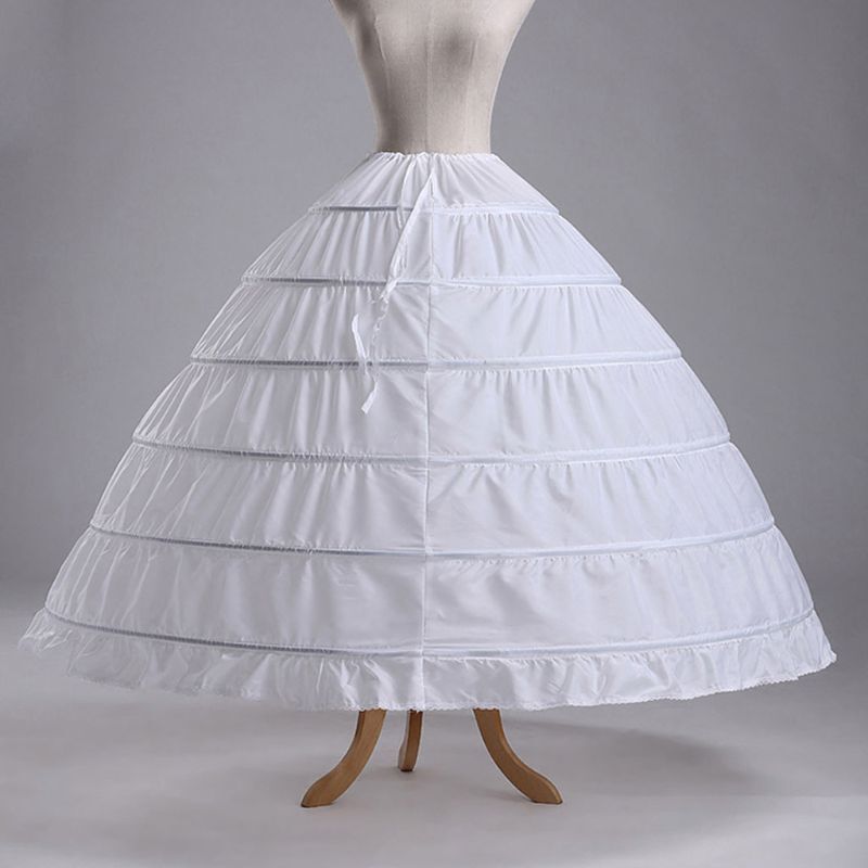 6 Hoops keine Garn Große Rock Braut Braut Hochzeit Kleid Unterstützung Petticoat Frauen Kostüm Röcke Futter