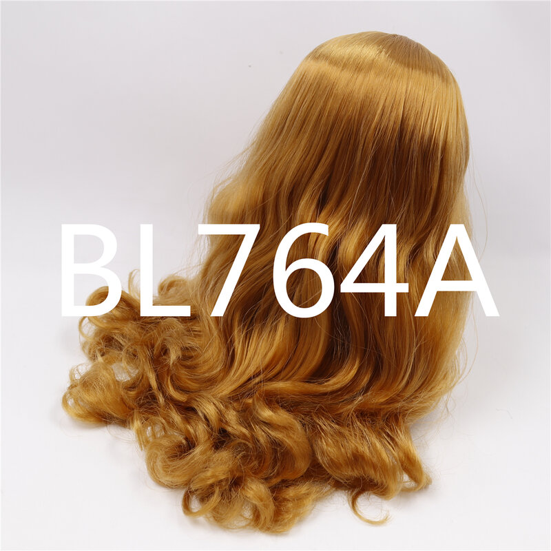 Dbs gelo blyth boneca cabelo brinquedo peruca rbl couro cabeludo e cúpula ondulado cabelo para personalizado boneca pele branca cabelo dourado cabelo castanho