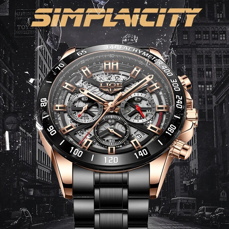 2023 Nieuwe Mannen Casual Sport Horloge Top Brand Luxe Heren Horloge Waterdicht Datum Chronograaf Rvs Luik Mens Wrist horloge